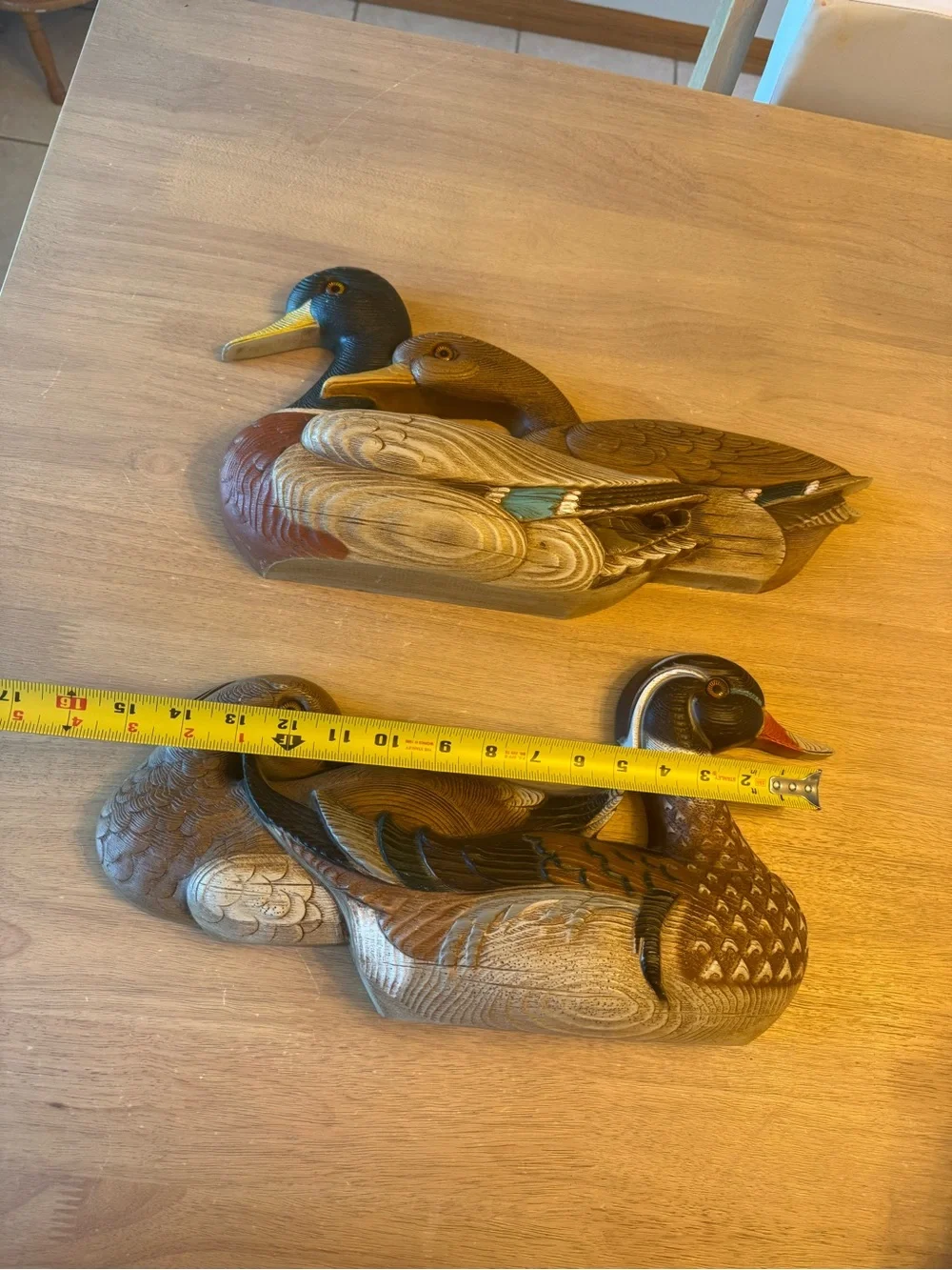 Burwood Resin Mallard Duck Wall Hanging Decor Pair Vtg